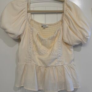 Cream Puff Sleeve Women's Top